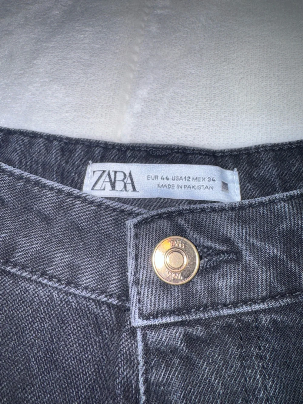 Zara Black High-Waist Denim Shorts